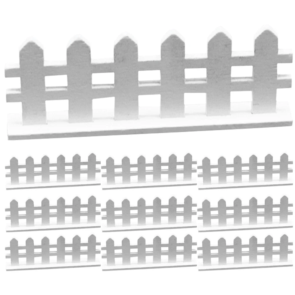 

10Pcs Mini House Wooden Fences Micro Landscape Fences Farm Fake Fence Decors