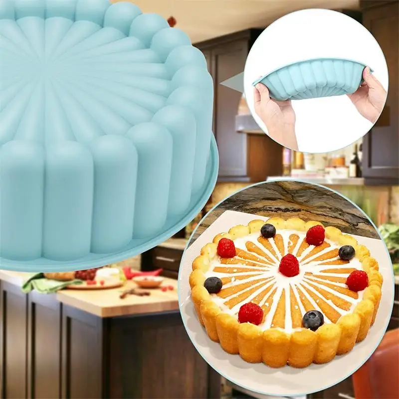 

Круглая силиконовая настольная форма для торта, 3D форма для выпечки тортов, поднос для хлеба, форма для десерта, торта на день рождения, «сде...