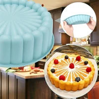 round silicone cakes pan charlotte cake pan 3d cake baking mold bread tray birthday cake dessert pan diy baking tool cake mold