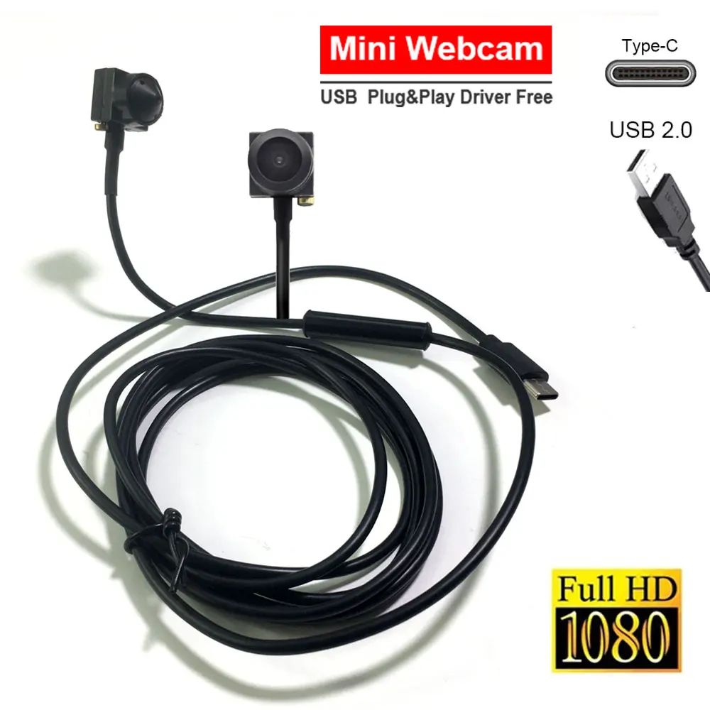 Full HD 1080P USB Camera Wide Angle Mini USB CCTV Camera With Android OTG Mini USB Type C Security Video Camera Mini Webcam
