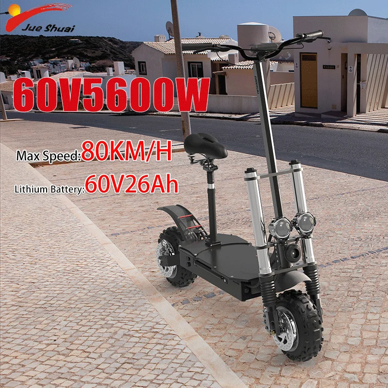 

Adult Electric Scooter With Foldable Scooter Electric Double Shock Absorption Electric Kick Scooter 80km/h Electric Motorcycle