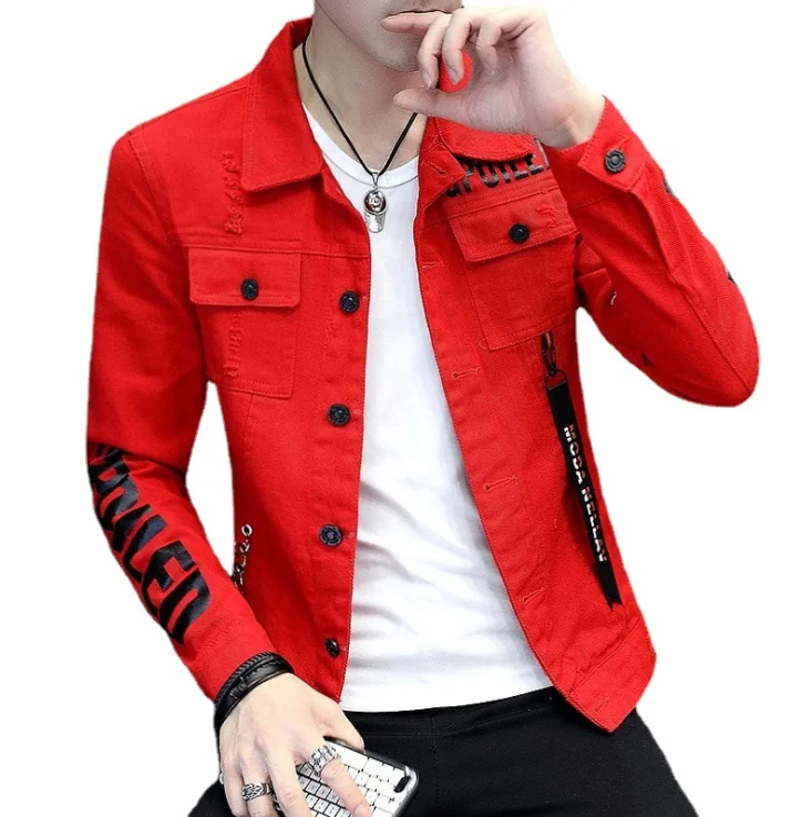 

Джинсовая куртка-бомбер мужская, тонкая рваная джинсовая куртка в ковбойском стиле, модный тренд, весна-осень