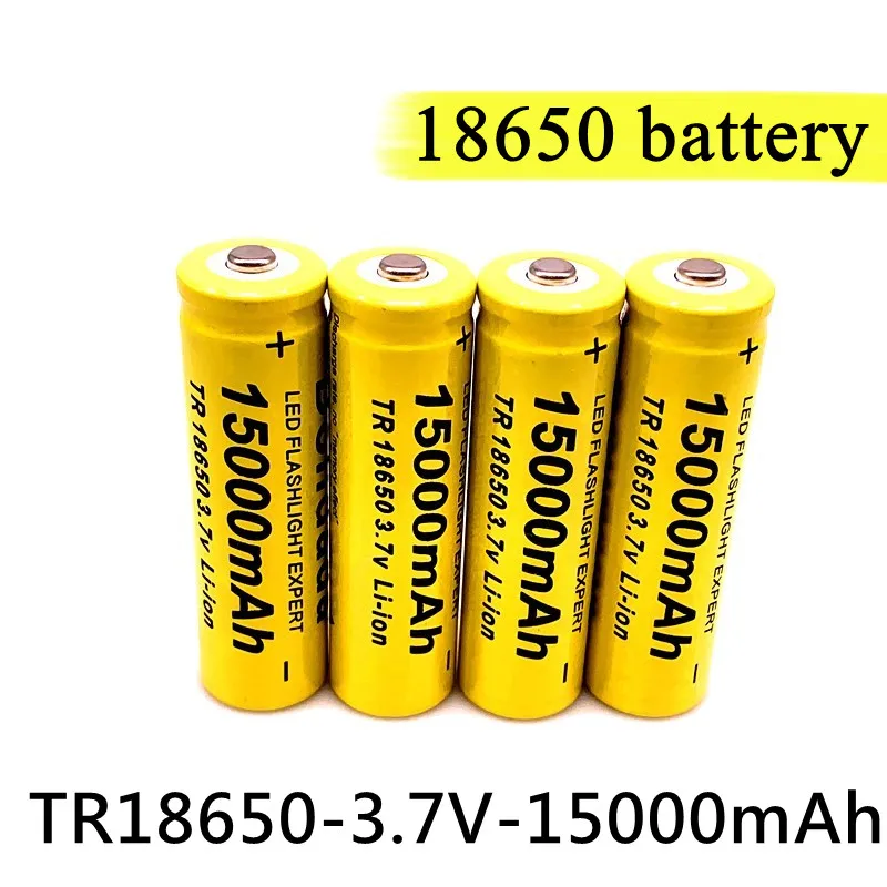 

2021 new 18650 lithium ion battery 15000mah rechargeable battery 3.7V for LED flashlight or electronic equipment battery