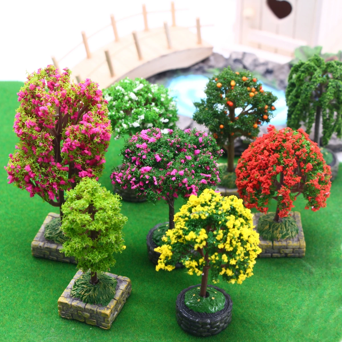 Кукольный домик, миниатюрное цветочное дерево, фруктовое дерево с пластиковым основанием, микропейзаж, песочный стол, поезд, пейзаж, модель бонсай из мха, Accesso (art.: 3920ccdc1e9cb) - 3920ccdc1e9cb
