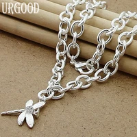 925 sterling silver 18 inches dragonfly pendant necklace for women fashion gift party wedding jewelry