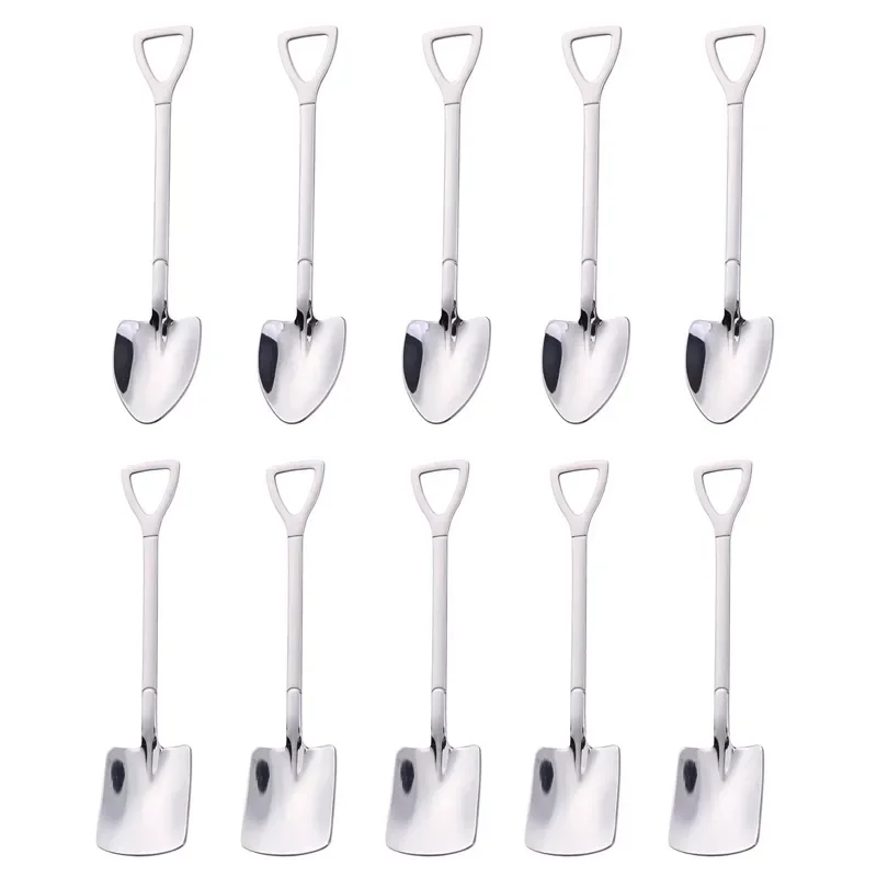 

2023New Stainless steel Shovel coffee spoon Set Scoop shovel Creative tea-spoon Ice Cream dessert spoon Birthday Gift Tableware