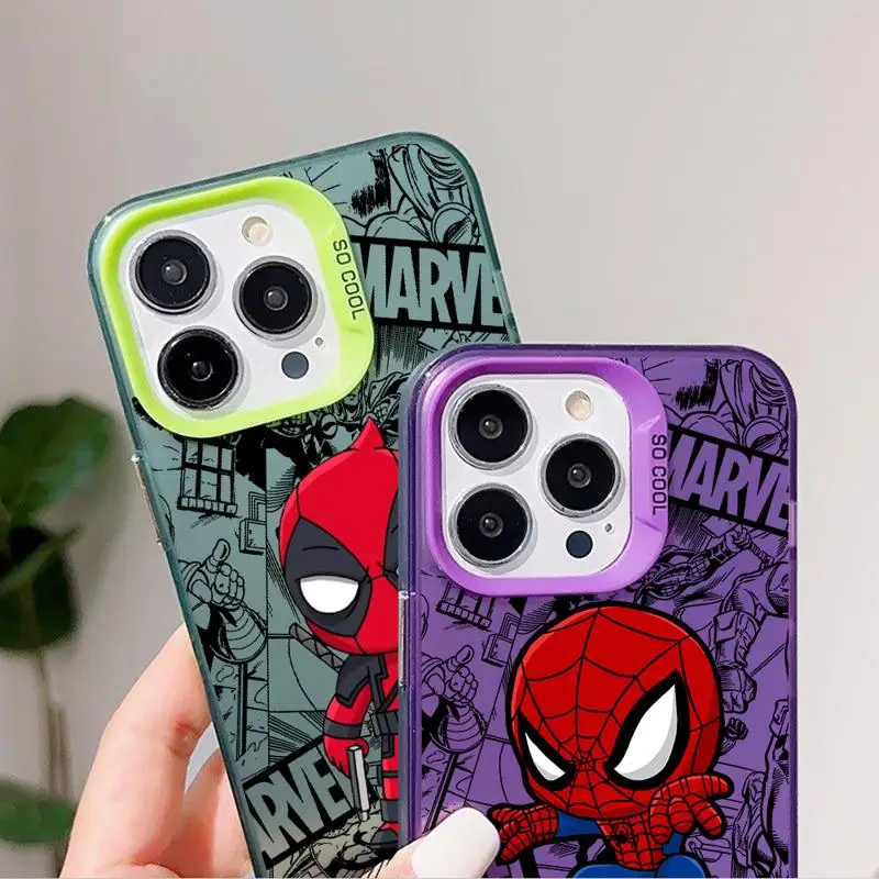 Cartoon Deadpool SpiderMan Case for Xiaomi Redmi A1 13C 9C 9T Note 7 8 9 9S 10 11 12 13 Pro K60 Ultra 4G 5G Matte Back Cover