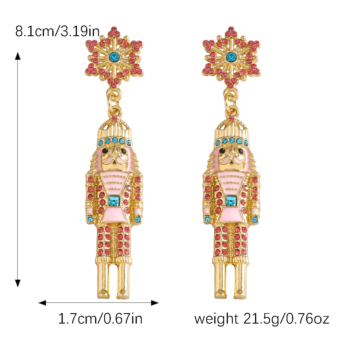 Рождественские Тематические Висячие Серьги Женские Металлические В Богемном