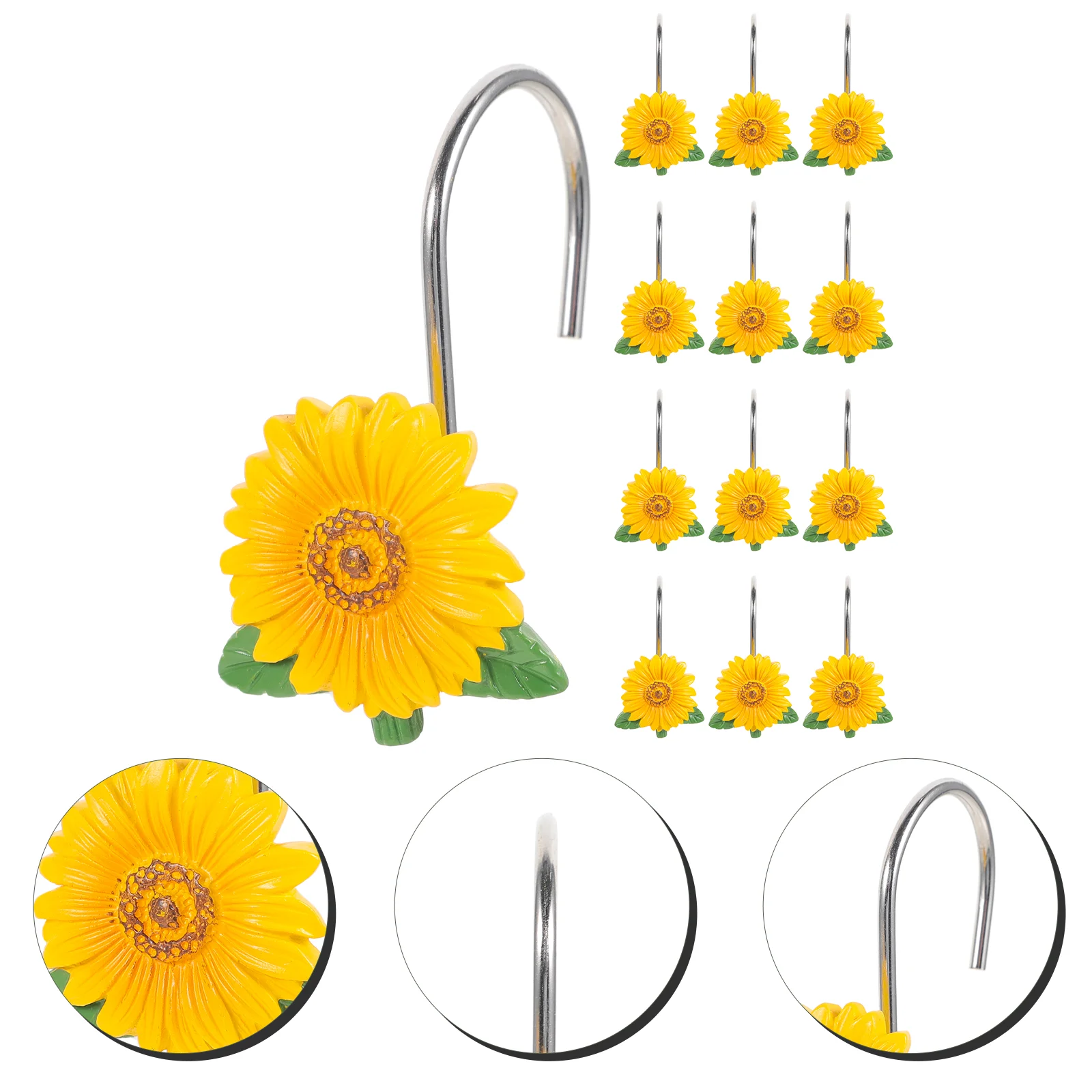 

12pcs Curtain Holdback Shower Curtain Hanger Bathroom Shower Hook Tieback