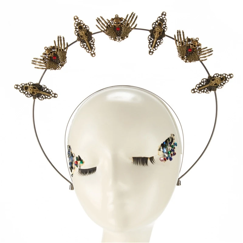 

Baroque Tiara Crown Goth Crown Headband Halo Crown Headband Gold Vintage Sweet KC Hair Hoop Mary Halo Crown Headband