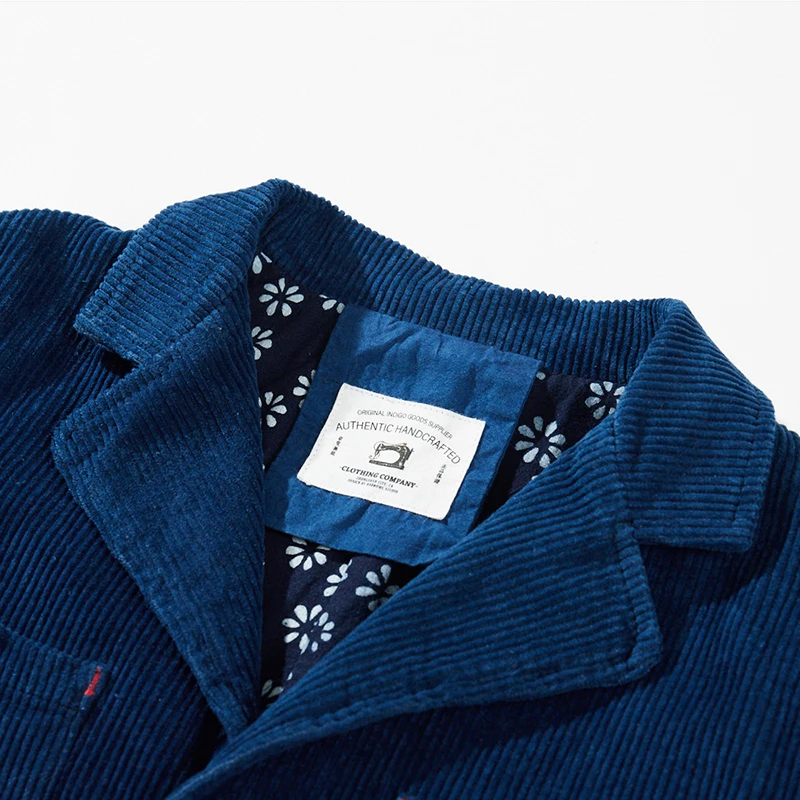 Качественная 100% хлопок индиго ручной работы синяя куртка с растительным