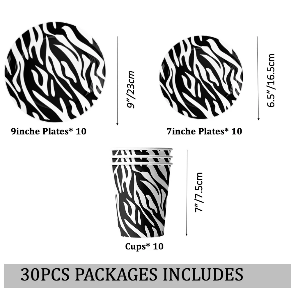 

30 шт., 10 наклеек в виде зебры