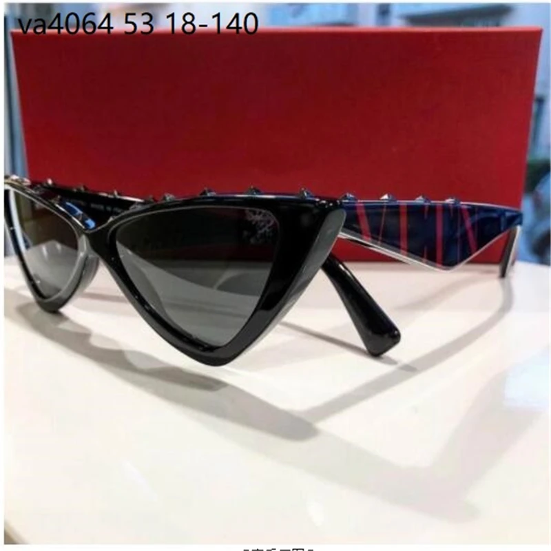 

ZOWENSYH women's fashion explosion triangle sunglasses cat eye stud zebra print glasses Brand designer same style 102