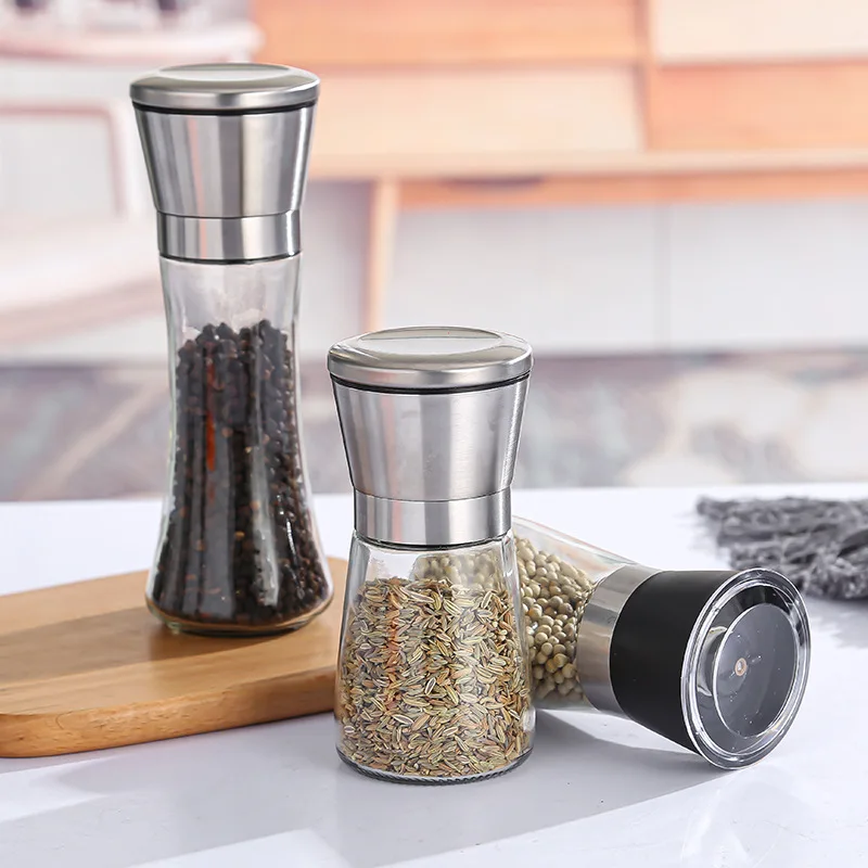 

Manual Salt and Pepper Grinders Adjustable Coarseness Mills Stainless Steel Spice Grinder Pepper Shakers Kitchen Gadgets