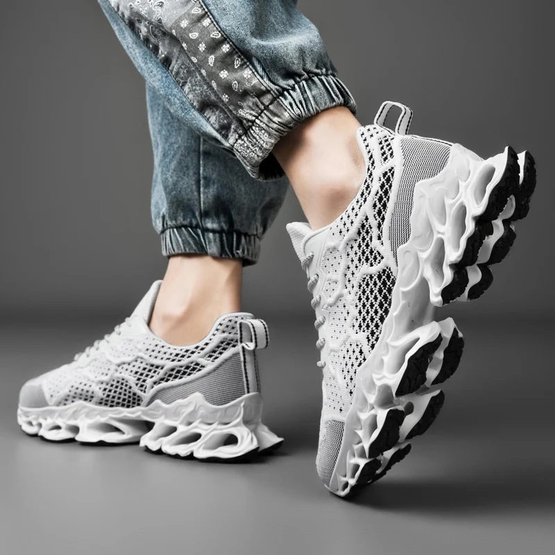 SENTA New Blade Running Shoes For Men Breathable Sneakers Fashion Antiskid Damping Shoes Outdoor Wear-resistant Jogging Shoes