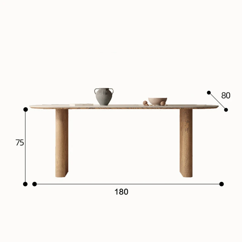 Итальянский минимализм обеденный стол из массива дерева дизайнерский в стиле