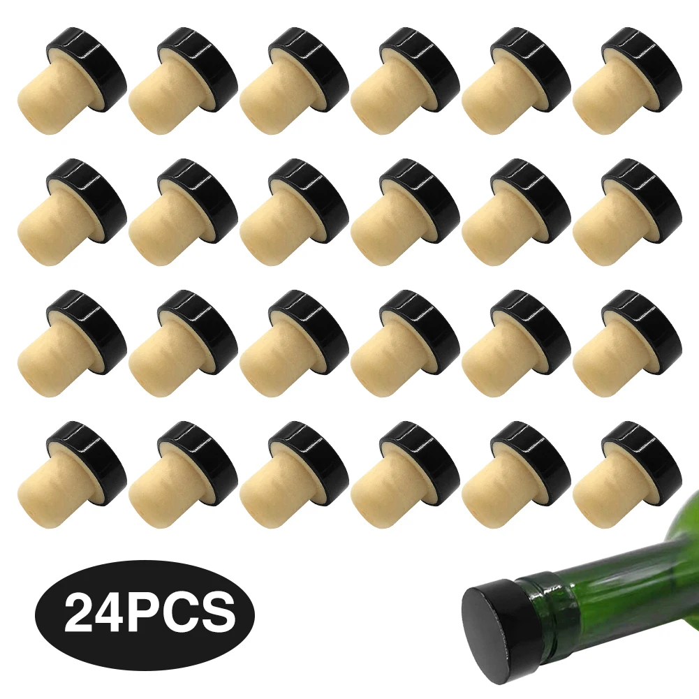 

24pcs Cork Plugs Bar Accessories Preservation Champagne DIY Craft Wine Bottle Stopper Reusable Sealing Beer Cap T Shaped Party