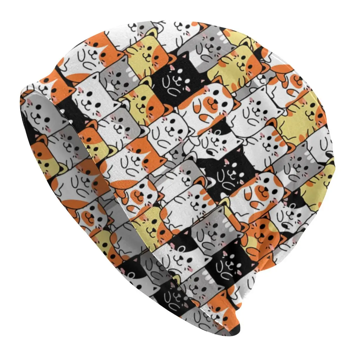 

Женская зимняя трикотажная шапка, с котенком