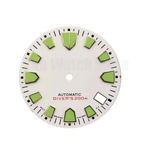watch automatic mechanical mens watch nh35 dial with s logo white dial nh36skx007skx009 c3 super luminous