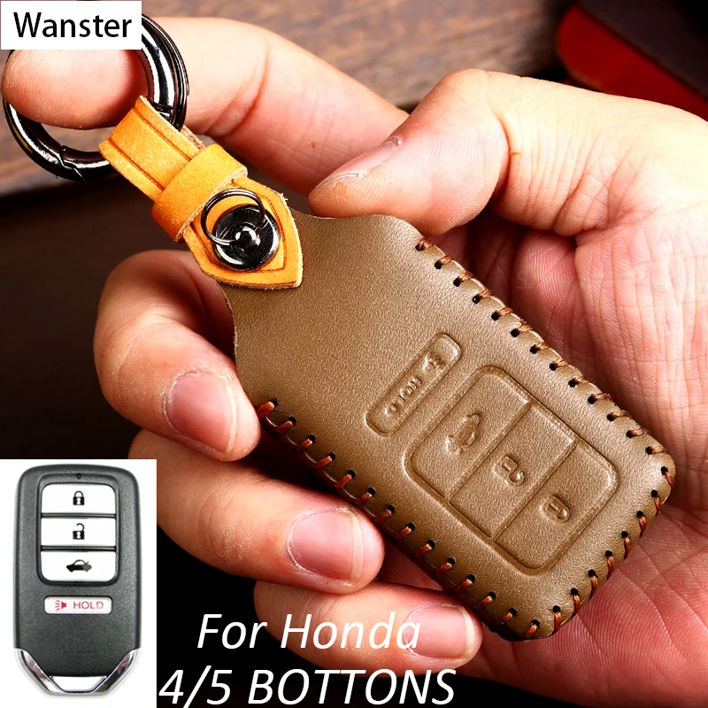 

Luxury Leather Car Key Case Fob Cover Key Bag for Honda Civic City Vezel Accord HR-V CRV Polit Jazz Jade Crider Odyssey XRV