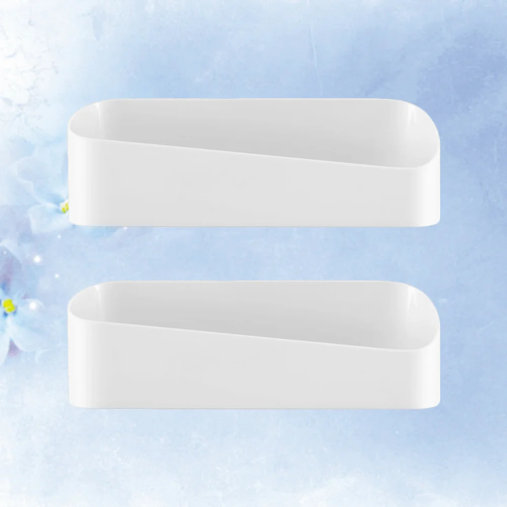 

2Pcs Free Perforation Wall Receives Frame Geometrical Modelling Organizer for Toilet Bathroom (White)