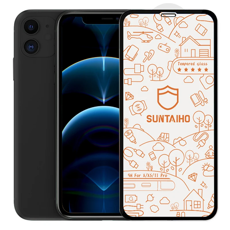Suntaiho 9D protective glass for iPhone X XS 6 6S 7 8 plus glass screen protector for iPhone 13 12 ProMAX 11 XR protector glass