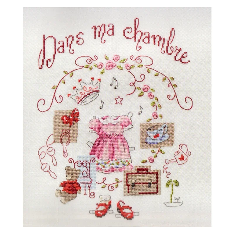 Набор для вышивки крестиком из коллекции Gold платье принцессы и обувь маленький