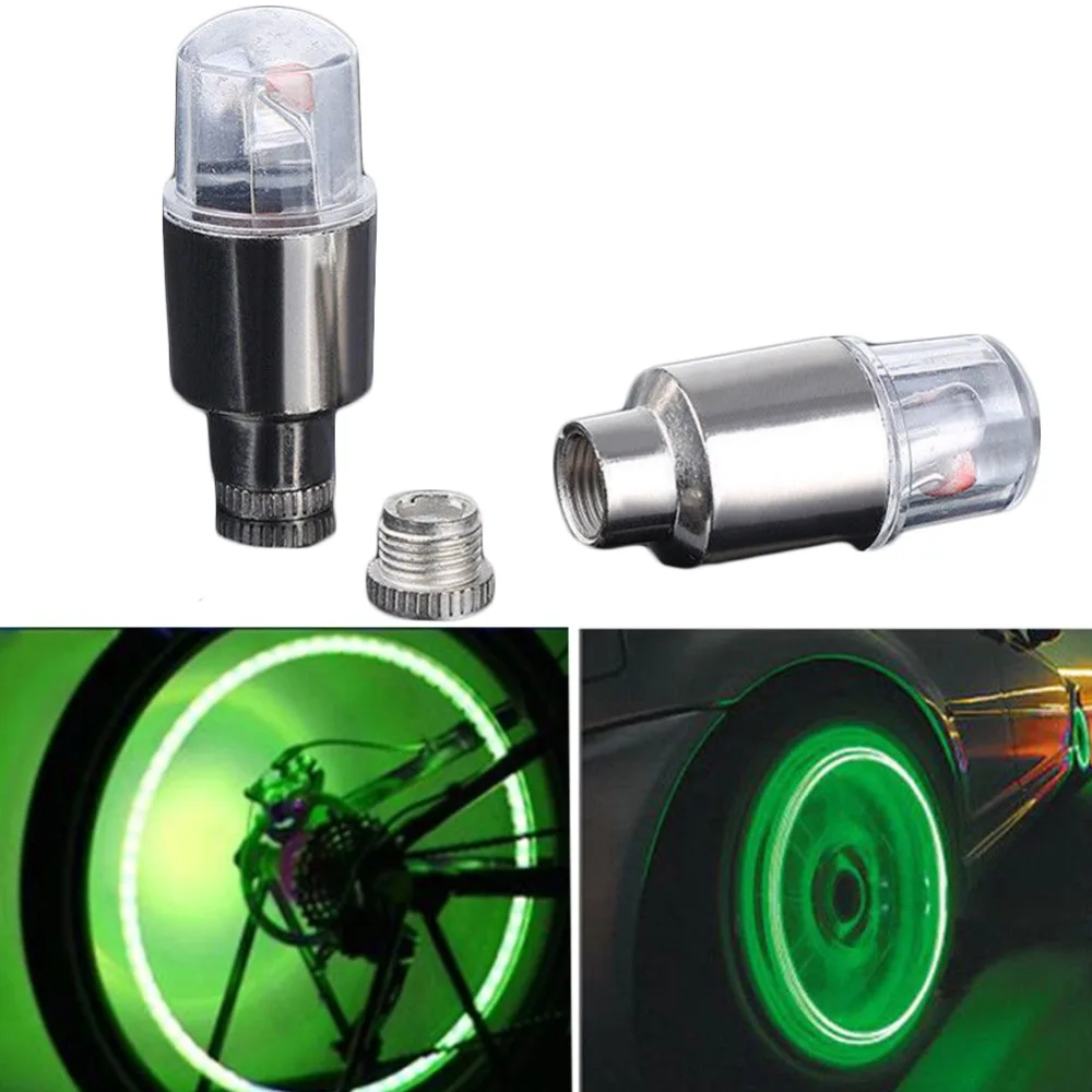 4PCS Colorful Auto Shining Car Auto Wheel Tire Tyre Light Hub Lamp Air Valve Stem LED Light With Cap Cover Car Styling Light images - 6