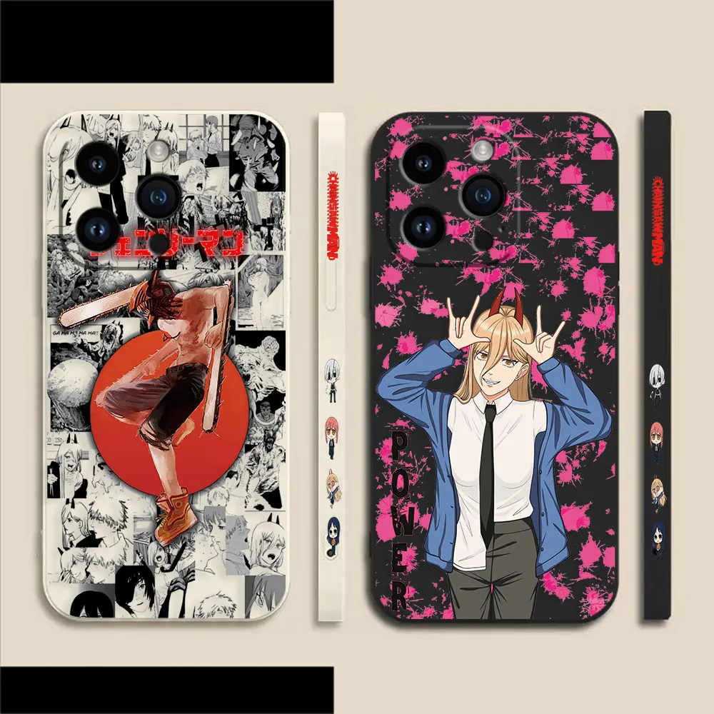 

Anime Power Denji Chainsaw Man Case For iPhone Apple 14 13 12 11 Pro XS Max Mini X XR SE 7 8 6 6S Plus Colour Funda Shell Case