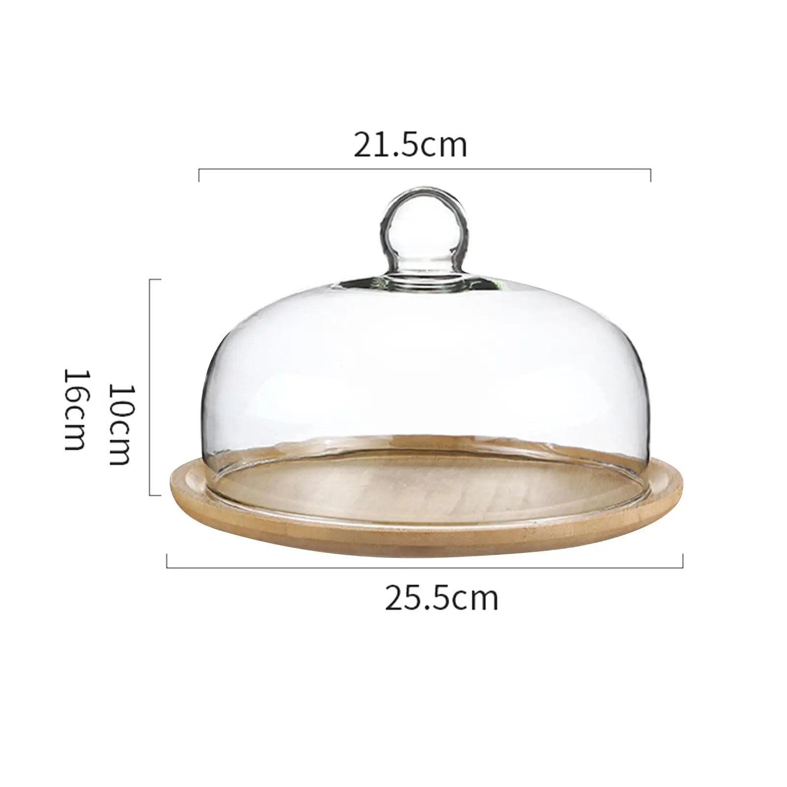 Бамбуковая подставка для торта с куполом сервировочный поднос