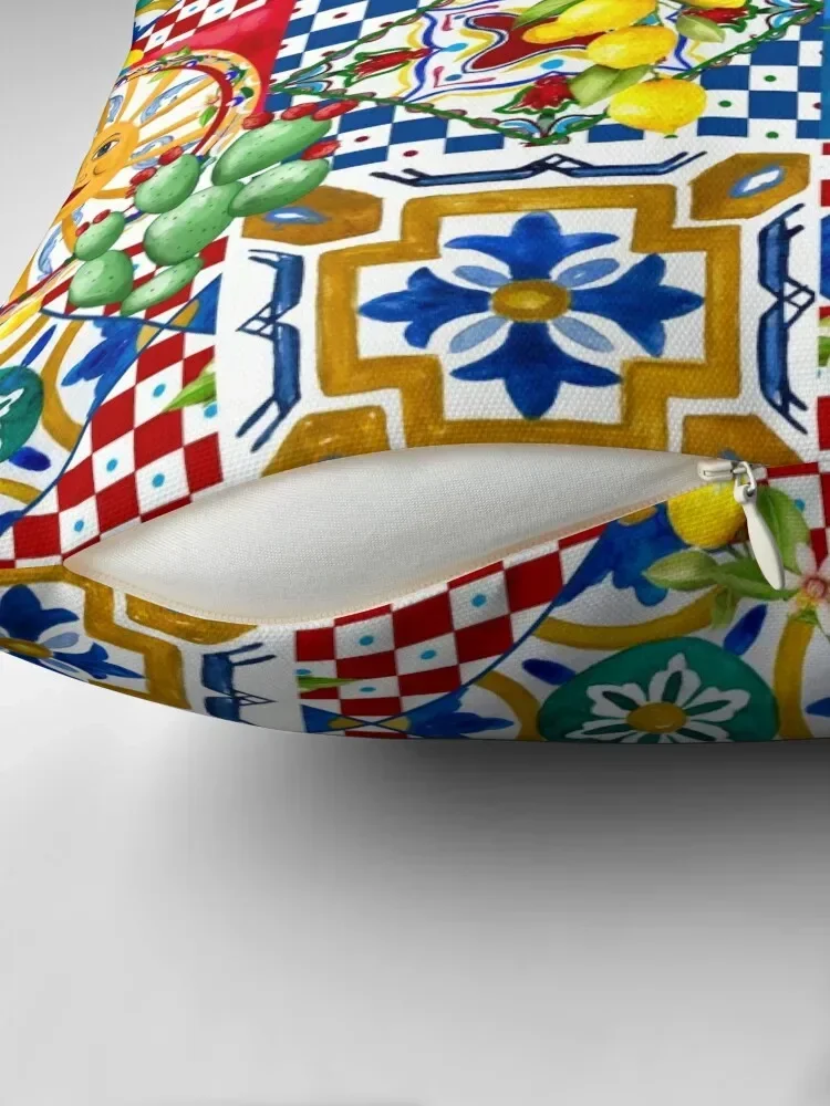 Сицилийская плитка средиземноморья мозаика лимоны декоративная подушка