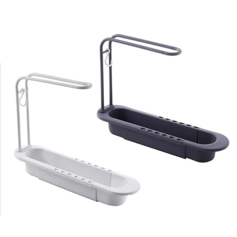 

Telescopic Sink Shelf Drainer Rack Kitchen Organizer Soap Sponge Holder Towel Rack Storage Organizer Basket Gadgets Accessories