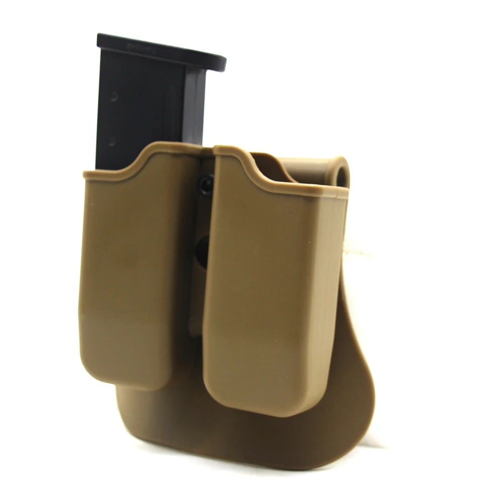 

Tactical Pistols Double Magazine Pouch Dual Stack Mag Holder Outside Waistband Holster for Glock 17 19 Beretta M9 92 Colt 1911