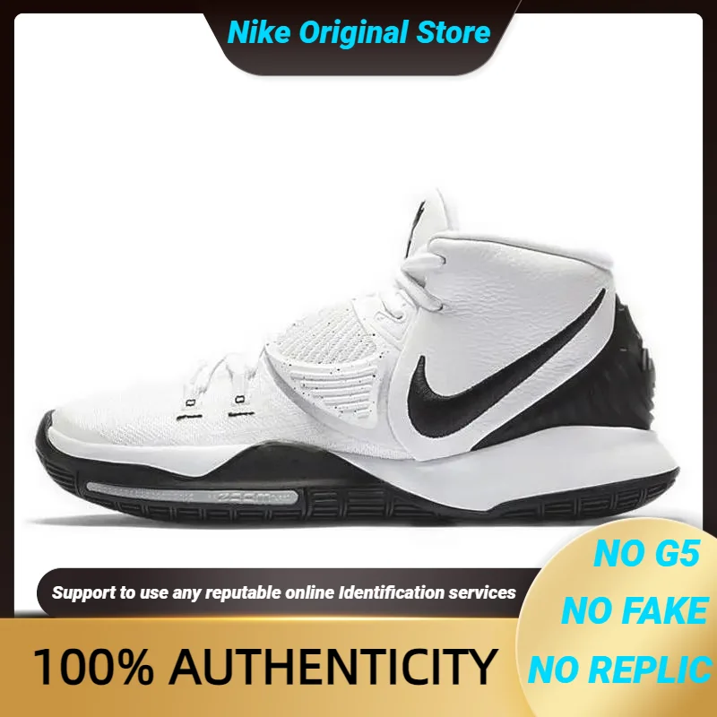Кроссовки Nike Kyrie 6 белые черные BQ4630-100