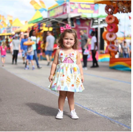 

kids cheap costume summer princess dress for girl fairy skirt baby sleeveless ice cream print poncho