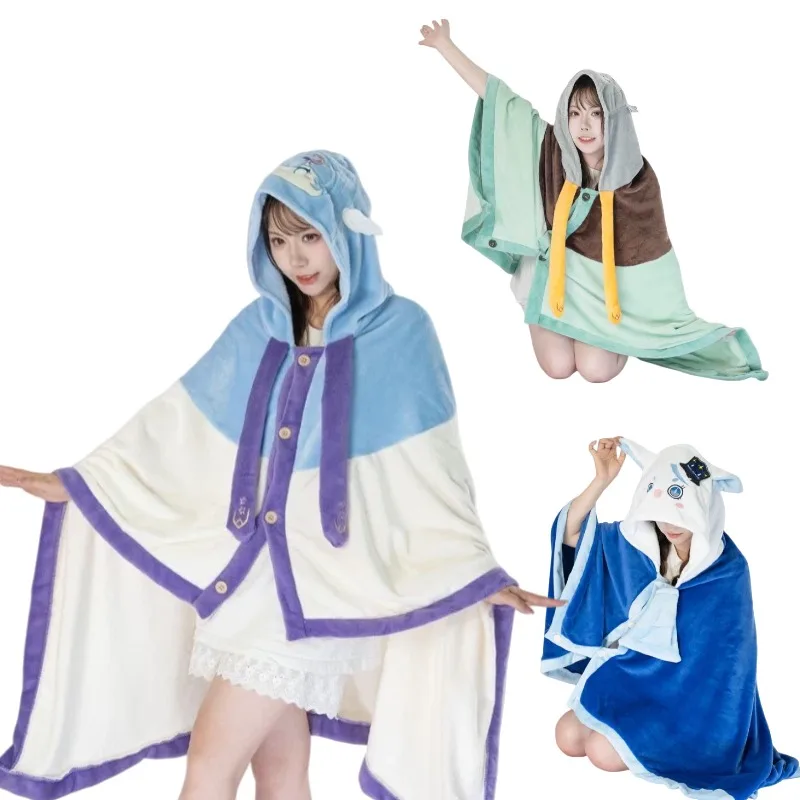 Фото Honkai: Star Rail Robin Feixiao Firefly Aventurine плащ для косплея Genshin Impact Furina теплая шаль с капюшоном в стиле аниме носимая накидка в подарок №1