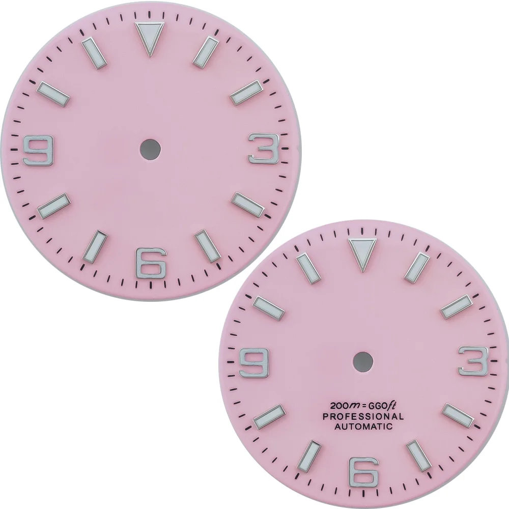 CORGEUT 19 6 мм розовый циферблат часов светящийся подходит для механизма NH35 NH36 ETA2824 2836