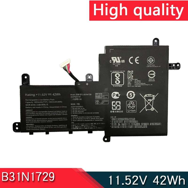B31N1729 Аккумулятор 11 52 В 42 Втч для ASUS VivoBook S15 S530 S530F S530FA S530FN S530UA S530UF S530UN X530FN S5300F S5300U