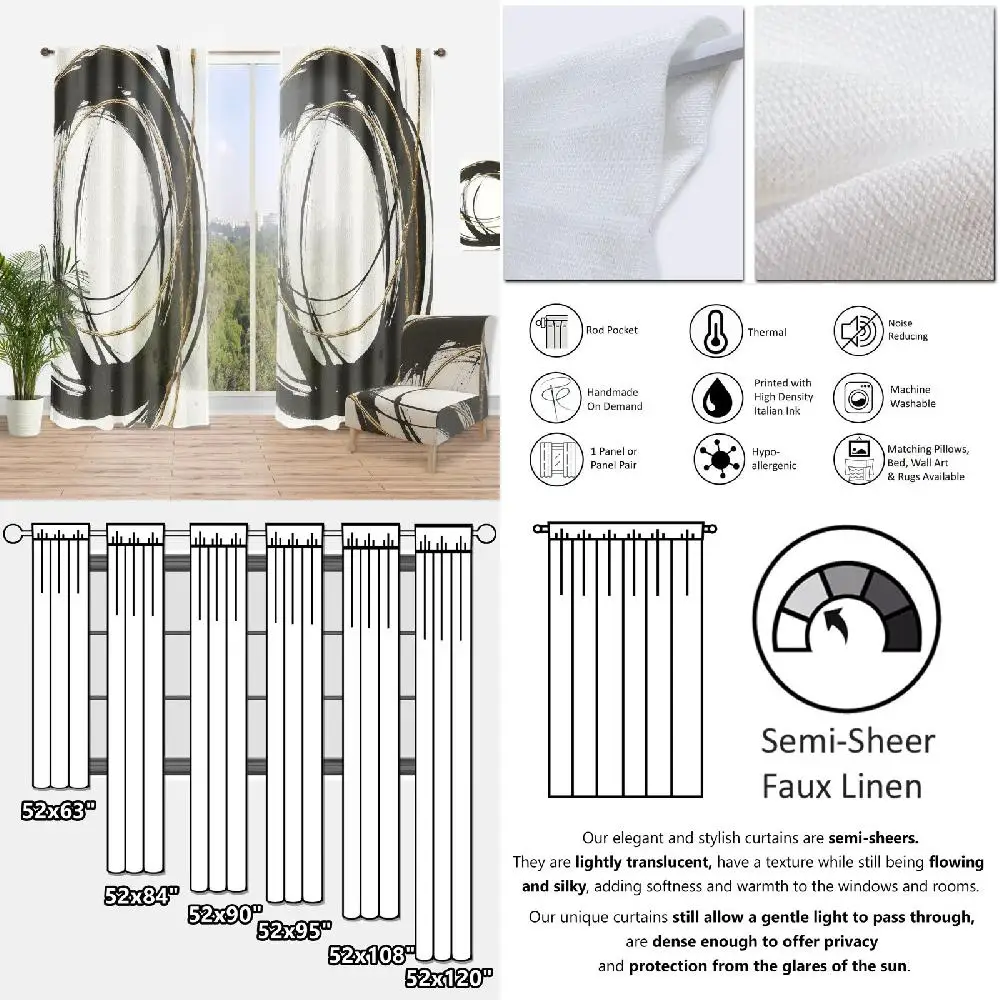 

Monochrome I' Posh & Luxe Curtain Panel