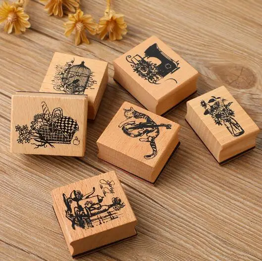 

1PC Creative Wooden Seal Stamp Gift Decorate Books Children Wooden Seal Stamps DIY Stationery School Supplies (SS-6070)