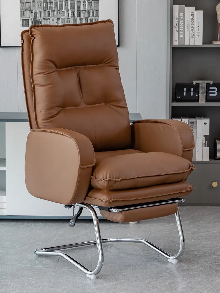 

2023 Year Aoliviya Official New Bow-Shaped Office Chair Home Computer Chair Comfortable Long-Sitting Desk Chair Genuine Leather