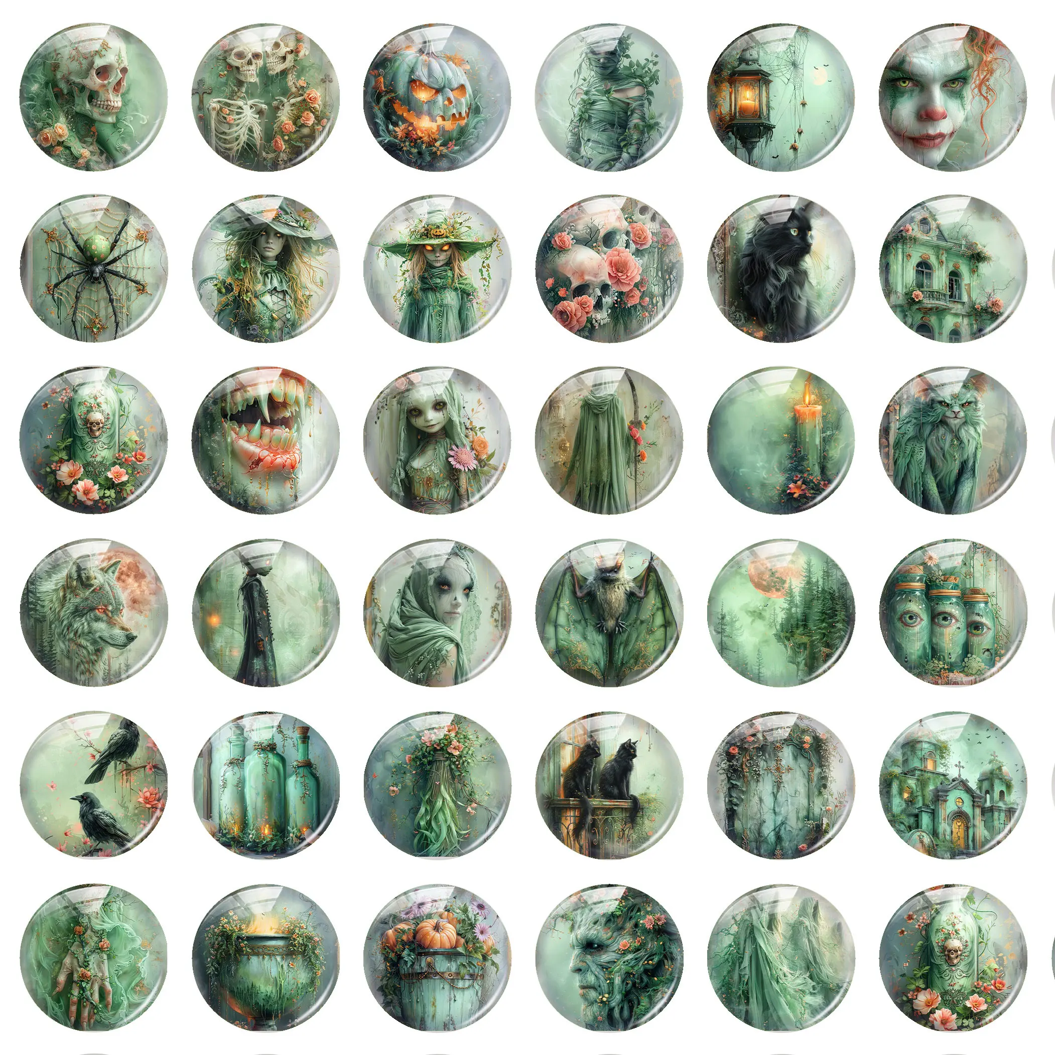 Фотокамера ручной работы на Хэллоуин готический ужас зеленый череп цветок