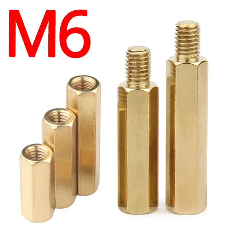 

M6 Motherboard Standoff Copper Spacer Hex Column Boards Rack Stud Metric Hexagon Thread Pillar PCB Brass Bolt Screw For PC Board