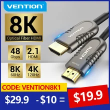 Vention 8K HDMI 2.1 Cable 120Hz 48Gbps Fiber Optic HDMI Cable Ultra High Speed HDR eARC for HD Samsung LG TV Box  PS5 Cable HDMI