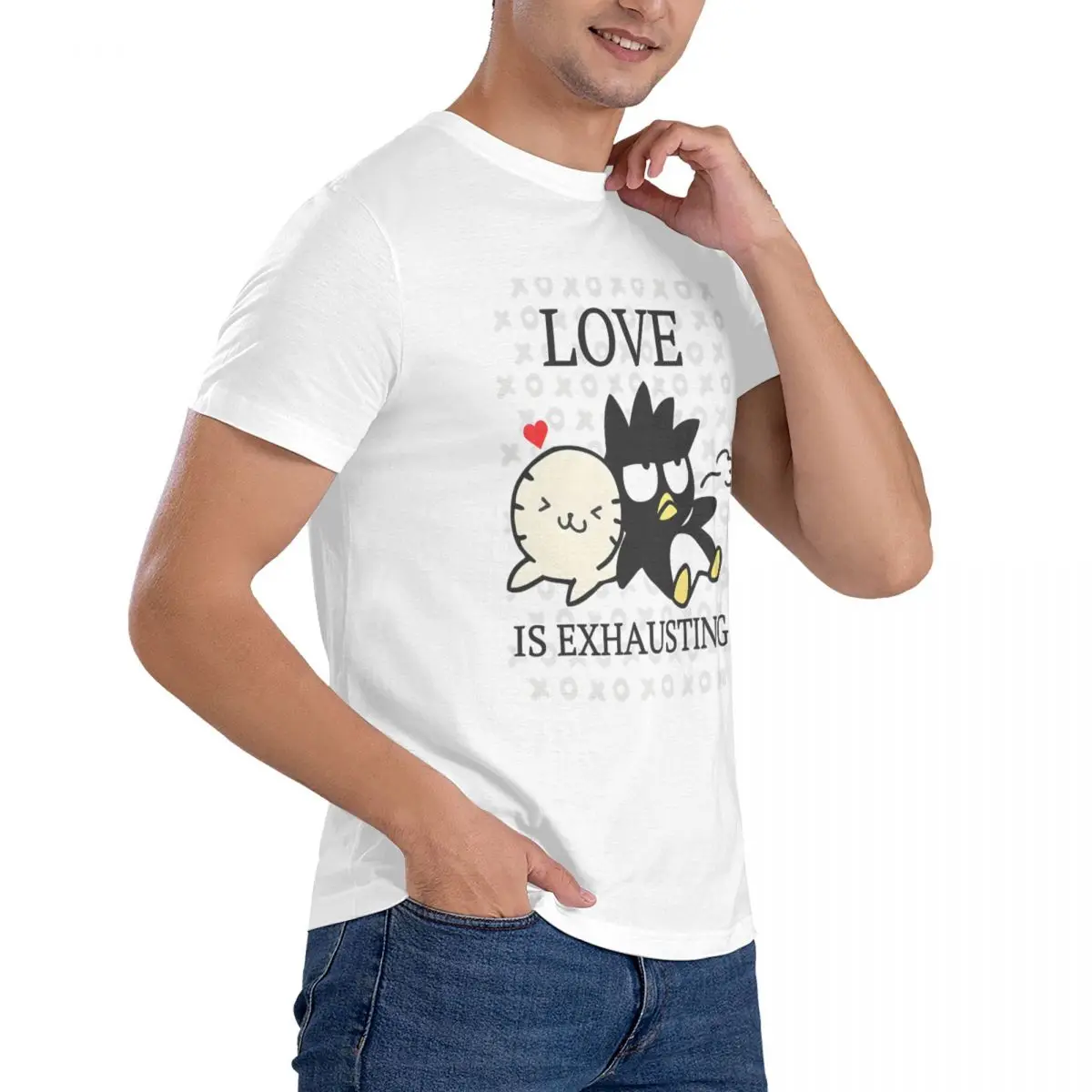 Мужская футболка Sanrio винтажная хлопковая Футболка с мультяшным принтом коротким