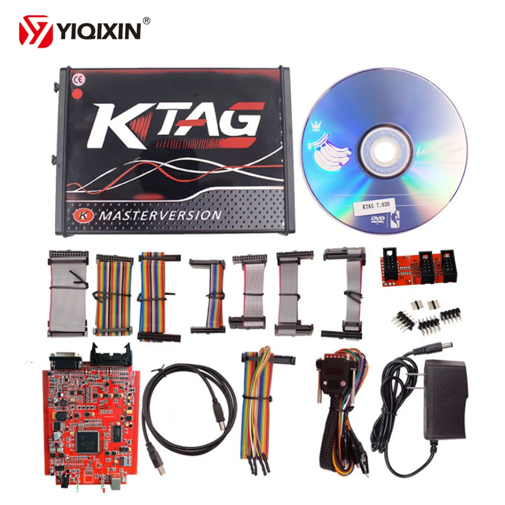 Последняя версия V2.23 KTAG ECU программирующий инструмент прошивка V7.020 KTAG Master версия красная печатная плата с неограниченным маркером