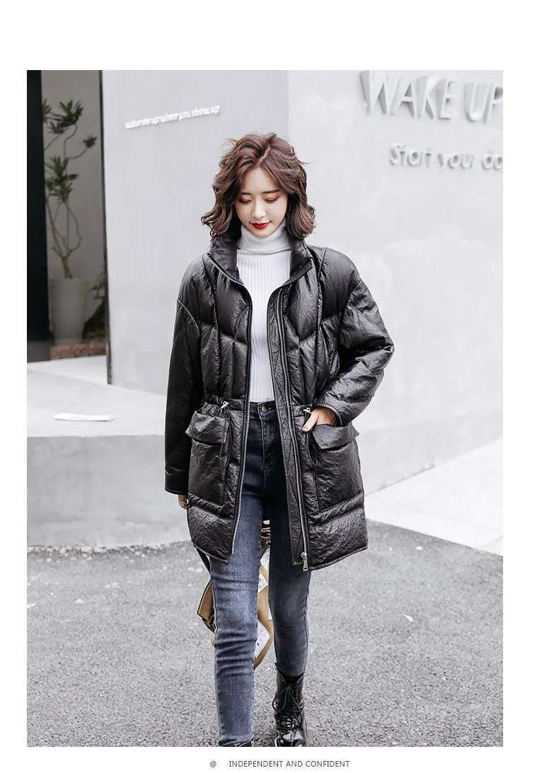 

2023Hot Sale Genuine Leather Jacket Women Korean Sheepskin Coat Female 90% White Duck Down Jackets Winter Parkas Femme Veste