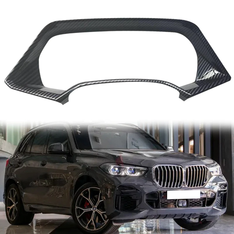 

Car Carbon Fiber Interior Dashboard Meter Display Frame Cover Trim For-BMW X5 G05 2022