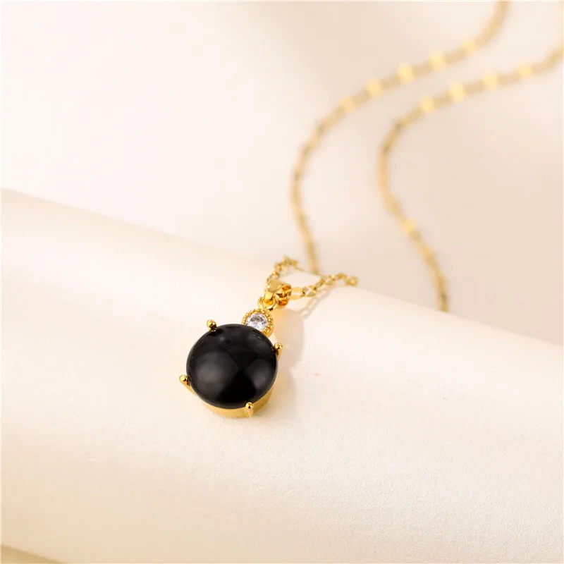 

Fashion Style Discoloration Stainless Steel Necklace Inlaid Zircon Clavicle Chains for Women Girls Daily Party Gifts Jewelry