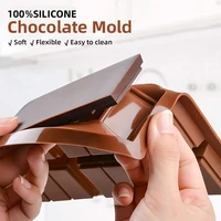 classic chocolate mold 6 in 1 square silicone mould waffle chocolate chip baking mould cake rectangular decorations mold board